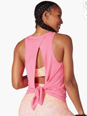 Tavi Pink Open-Back Tie Tank Top